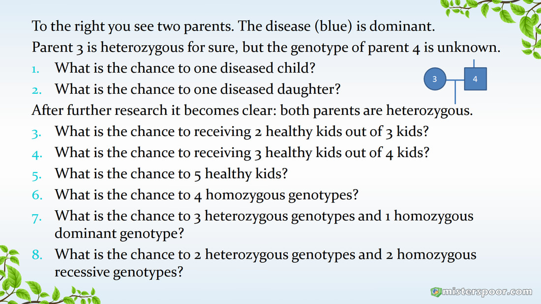 Genetics calculation practice questions